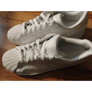 Adidas Pro Model Shell Toe Triple White Leather Shoes Men's 6 Y2K
